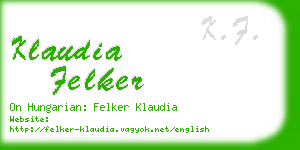 klaudia felker business card